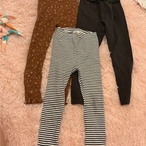 Striped and Solid Kids Leggings Set